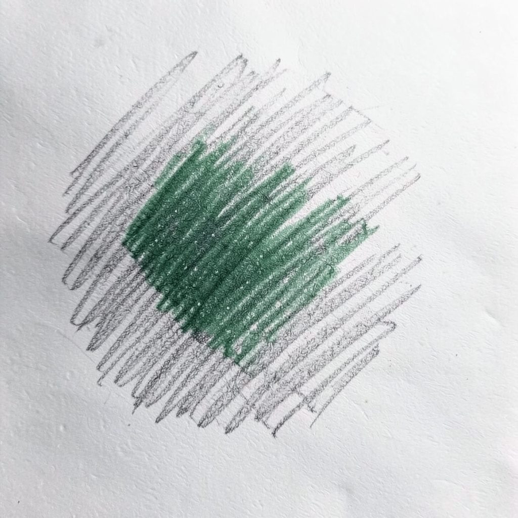 Runder Logo-Emblem im Graphitstil, sanfte Grau- und Salbeitöne, ruhige Waldatmosphäre